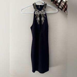 Blue Lulu’s dress with decorative neckline. Never worn